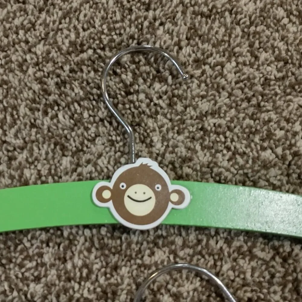 Set of 4 Wood Kid's Hangers - Alligator, Monkey, Christmas, Santa, Randeer
